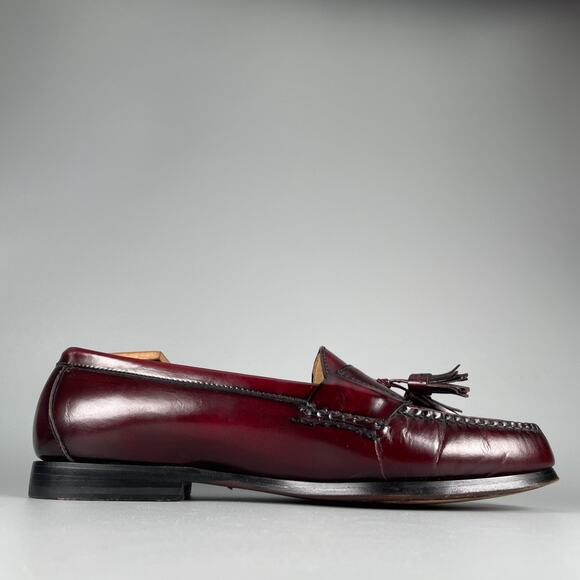 Cole Haan Men\'s 12 D Burgundy Leather Tassel Kilt Loafers Slip On Dress Shoe EUC main image 7